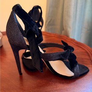 Alexandre Birman Velvet and Glitter Heels